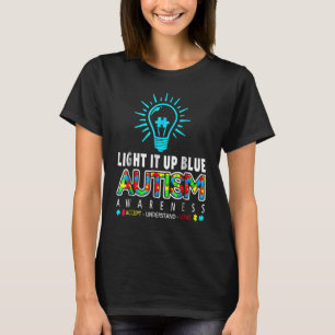 Tänd upp den i blått Autismmedvetandeske-T-shirt P T Shirt