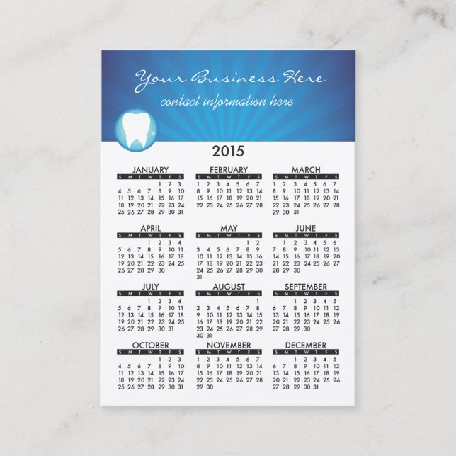 Tand- visitkortkalender 2015 visitkort (Framsida)