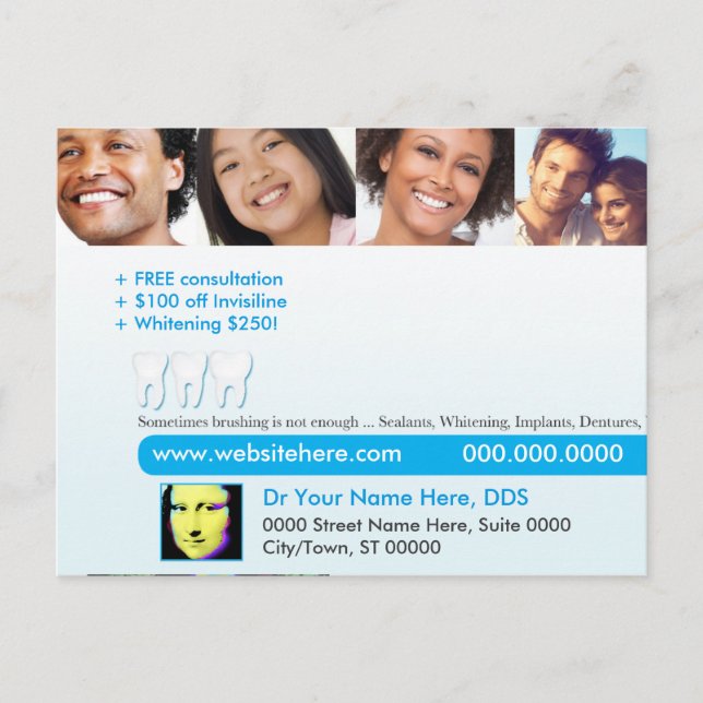 Tand- vykort | som borstar ibland, är inte nog (Framsida)