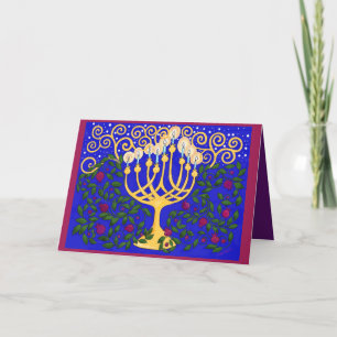 Tända det fyllda Hanukkah kortet Kort
