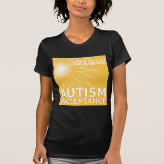 Tända det upp guld för Autismgodtagande T-shirt