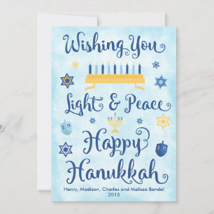 Tända & fredlycklig Hanukkah Julkort