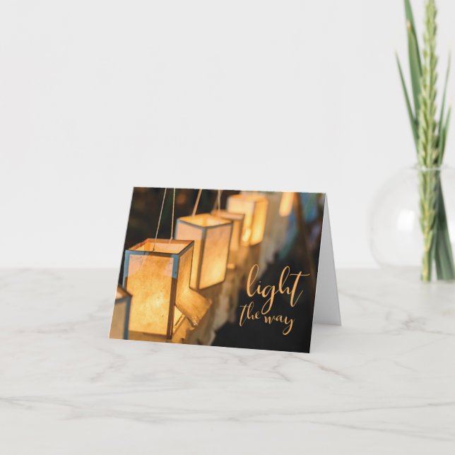 Tända långt, lyktor, Thailand Helgkort (Framsida)