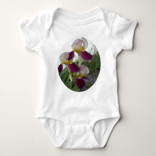 Tända - lilor med rosa irises t-shirt (Framsida)