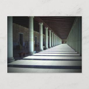 Tända och skuggar i marknadsplatsmuseum i Athens Vykort