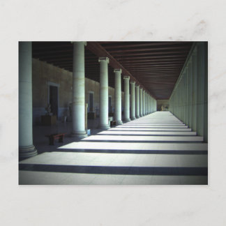 Tända och skuggar i marknadsplatsmuseum i Athens Vykort