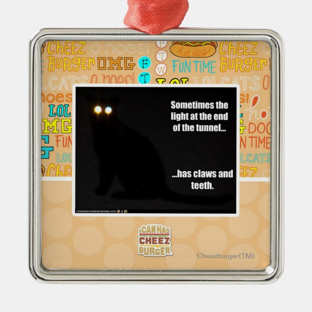 Tända på avsluta av tunnelen julgransprydnad metall (Framsidan)