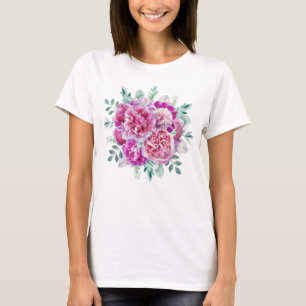 Tända - rosa och purpurfärgade pioner t shirt