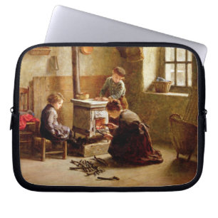 Tända ugnen, 1886 (olja på panel) laptop fodral