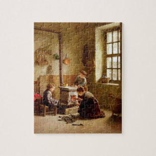 Tända ugnen, 1886 (olja på panel) pussel