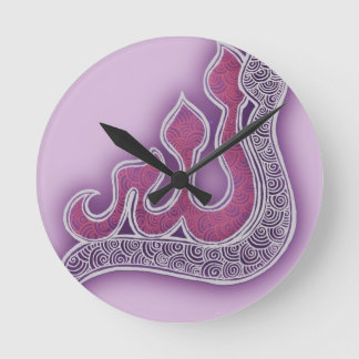 tända - violett Allah henna Rund Klocka