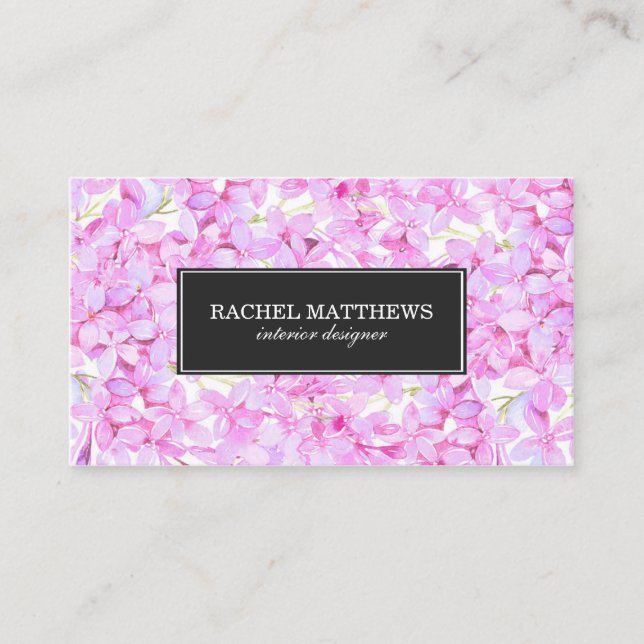 Tända - yrkesmässiga purpurfärgade lilor visitkort (Framsida)