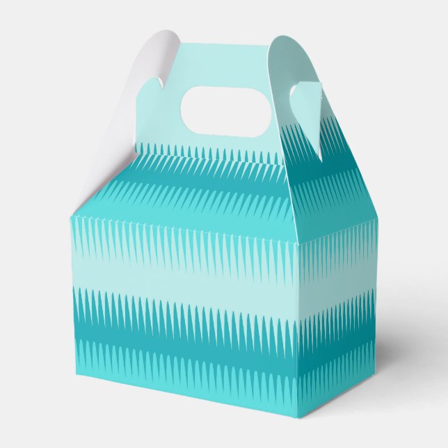 Tandad linjer-teblått grönt tack för presentlådan presentaskar (Framsidan Sidan)