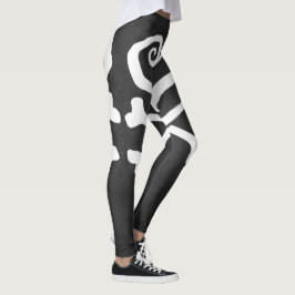 "Tandade Kärlek" Hjärt och krosben Leggings