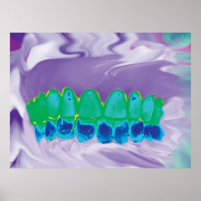 Tandanatomi med färgstarka tänder poster (Framsidan)