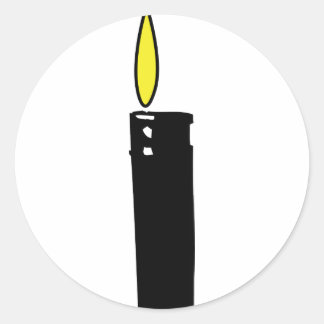 tändare med flamikon runt klistermärke