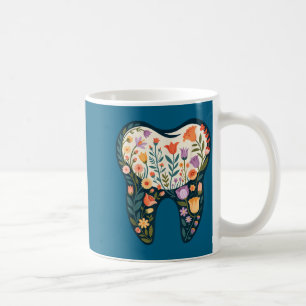 Tandblommande Tand Blom Hygienist Illustration Kaffemugg