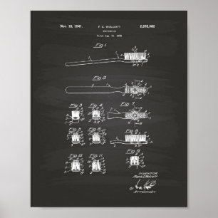 Tandborste 1941 Patent Art Chalkboard Poster