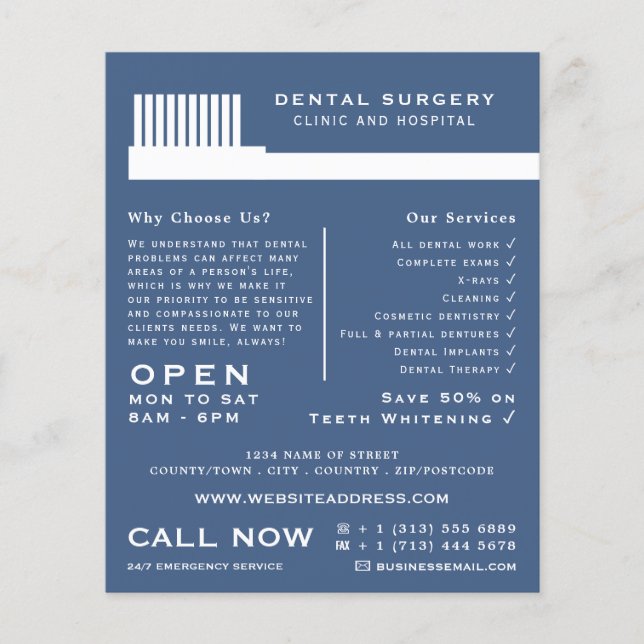 Tandborste i Färg, Tandvård, tandtråd Flygblad (Framsidan)