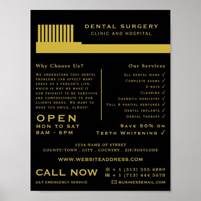 Tandborste i Färg, Tandvård, tandtråd Poster (Framsidan)