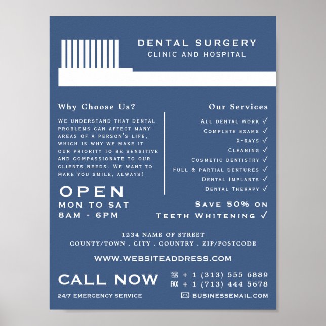 Tandborste i Färg, Tandvård, tandtråd Poster (Framsidan)