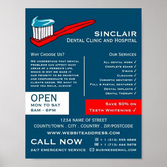 Tandborste & tandkräm, Tandvård, tandprovert Poster (Framsidan)