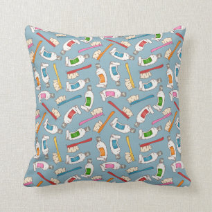 Tandborste- & Toothpastemönster Kudde