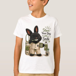 Tandborstning Kanin Klistermärke T Shirt
