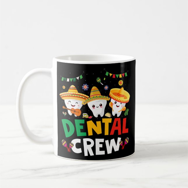 Tanddesign Tentst Teeth Dental Squad Cinco De Kaffemugg (Vänster)