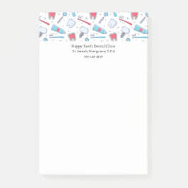 Tanddinst och Verktyg-Mönster-tandläkare Post-it Block