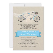 Tandem Bicycle Bröllop Faux Linen