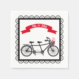Tandem Bicycle Bröllop Napkin Pappersservett