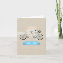 Tandem Bicycle Bröllop Tack Kort