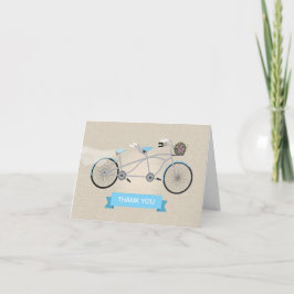 Tandem Bicycle Bröllop Tack Kort