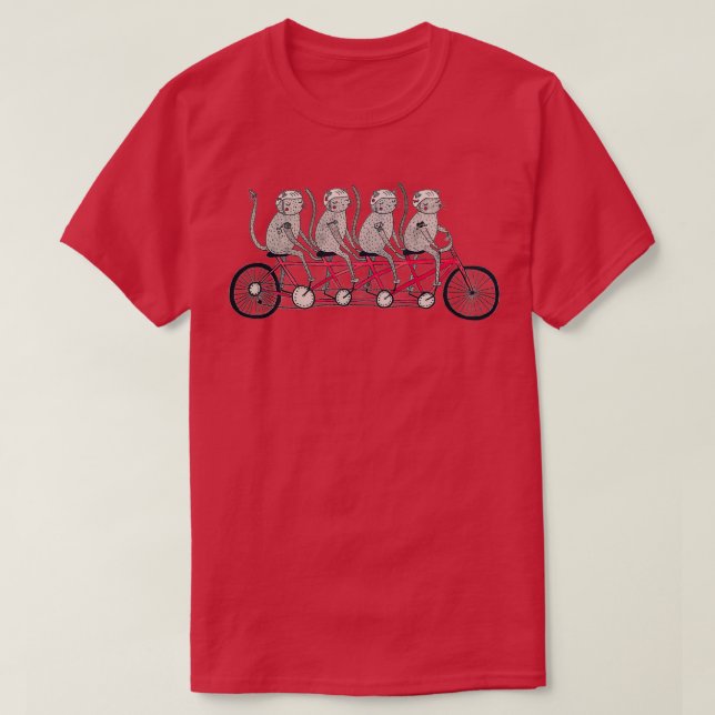 Tandem Bicycle Cat Gang T Shirt (Design framsida)