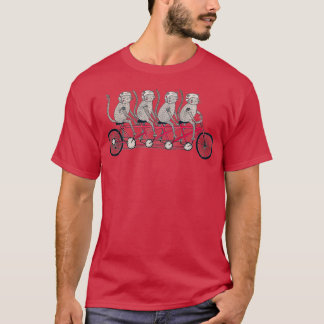 Tandem Bicycle Cat Gang T Shirt