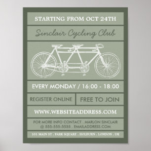 Tandem Bicycle, Cycling Klubb Advertising Poster