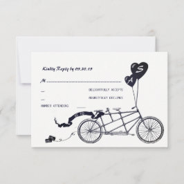 Tandem Bicycle Romantic Avslappnad Bröllop OSA Kort