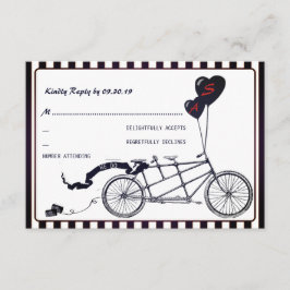 Tandem Bicycle Romantic Avslappnad Bröllop OSA Kort