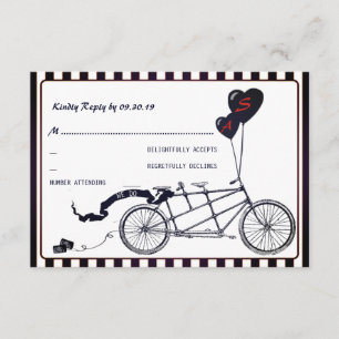 Tandem Bicycle Romantic Avslappnad Bröllop OSA Kort