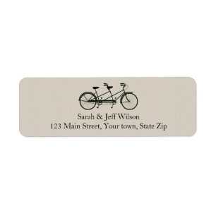 Tandem Bicycle Taupe-Returetiketter Returadress Etikett