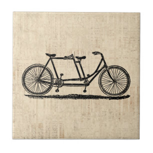 Tandem Bicycle Two Person Bicycle Antique Bike Kakelplatta