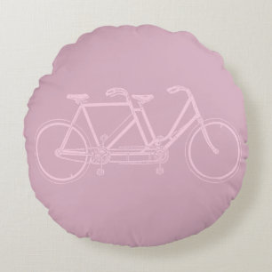 Tandem Bicycle Two Seat Bike Art FÄRG ANPASSNINGS Rund Kudde