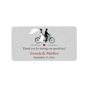 Tandem Bicycle Wedor-favoritetiketter Adressetikett