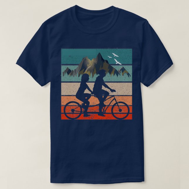 tandem bike cycling cyclist couple gift  t shirt (Design framsida)
