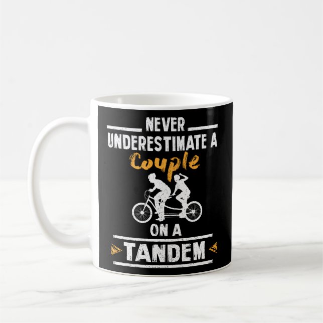 Tandem Bike Cycling Two Person Bicycle Biking Kaffemugg (Vänster)