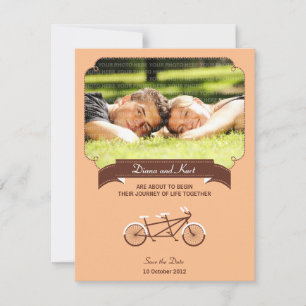 Tandem Bike (korall) Spara datumfoto Datumet