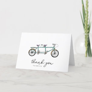 Tandem Bike Tack från Båda, Bröllop Kort