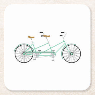 Tandem Bike Underlägg Papper Kvadrat