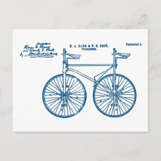 Tandem Bike Velocipede 1891 Peck Vykort